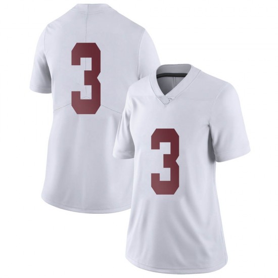 Alabama Crimson Tide Women's Xavier Williams #9 No Name White NCAA Nike Authentic Stitched College Football Jersey DU16S74UL